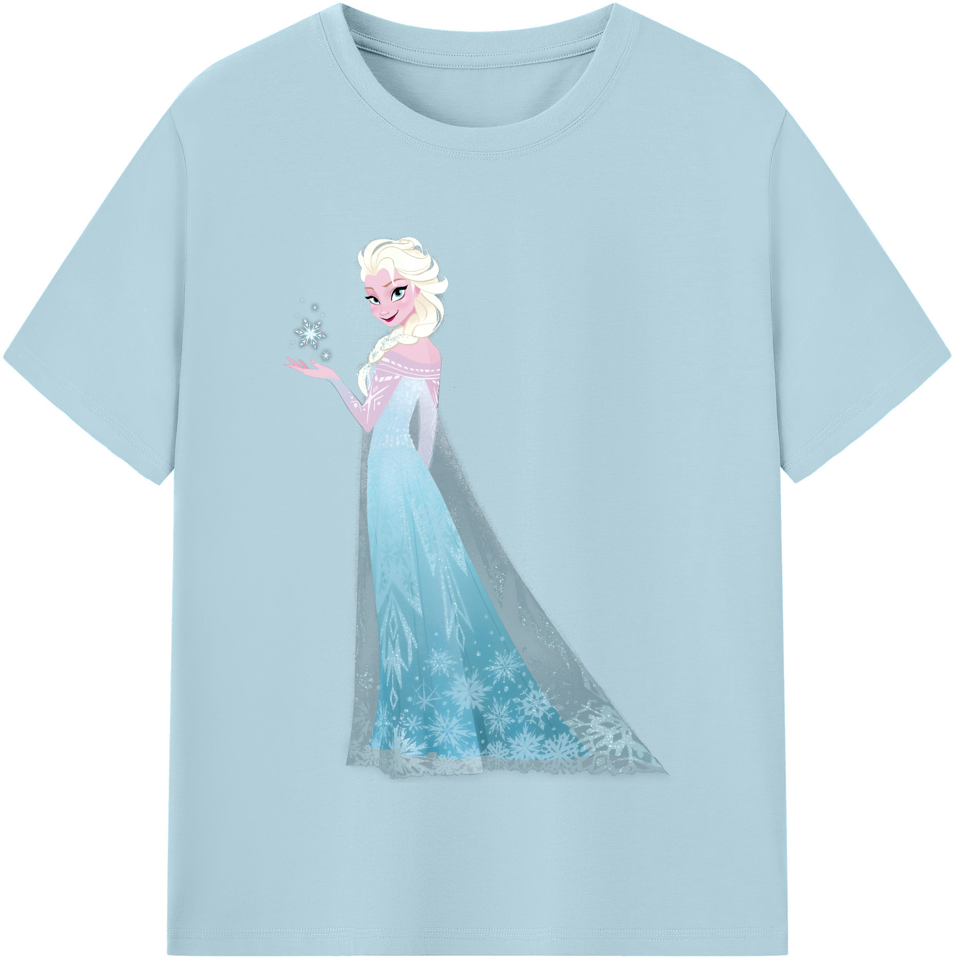 （画像用） アナと雪の女王 アンナ エルサ Frozen Anna Elsa 綿100％半袖Tシャツ（フロントプリント）